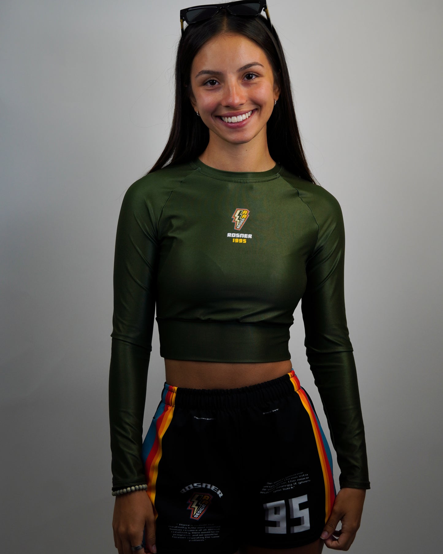 ROSNERDESIGN ® LONG-SLEEVE CROP TOP | GREEN