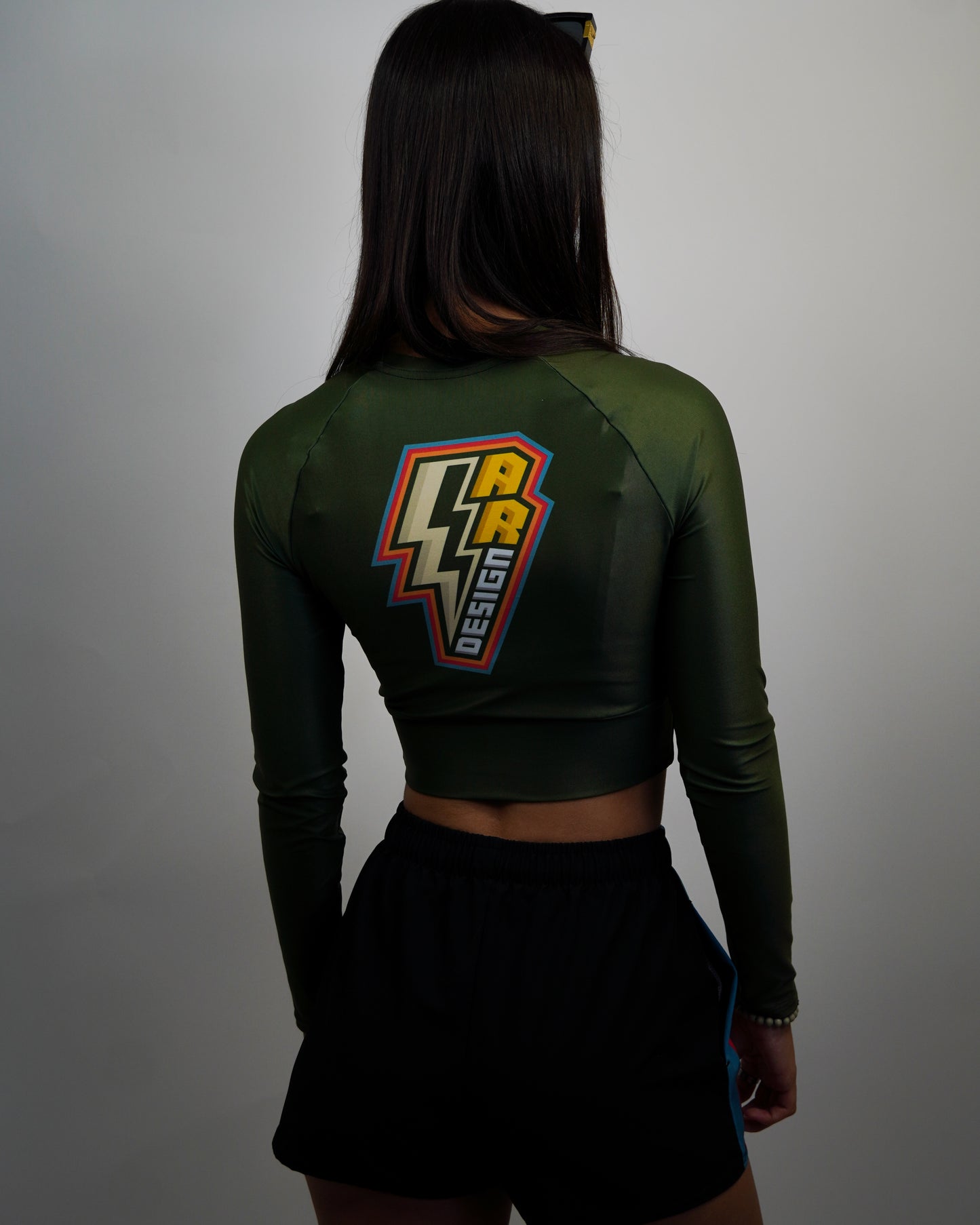 ROSNERDESIGN ® LONG-SLEEVE CROP TOP | GREEN