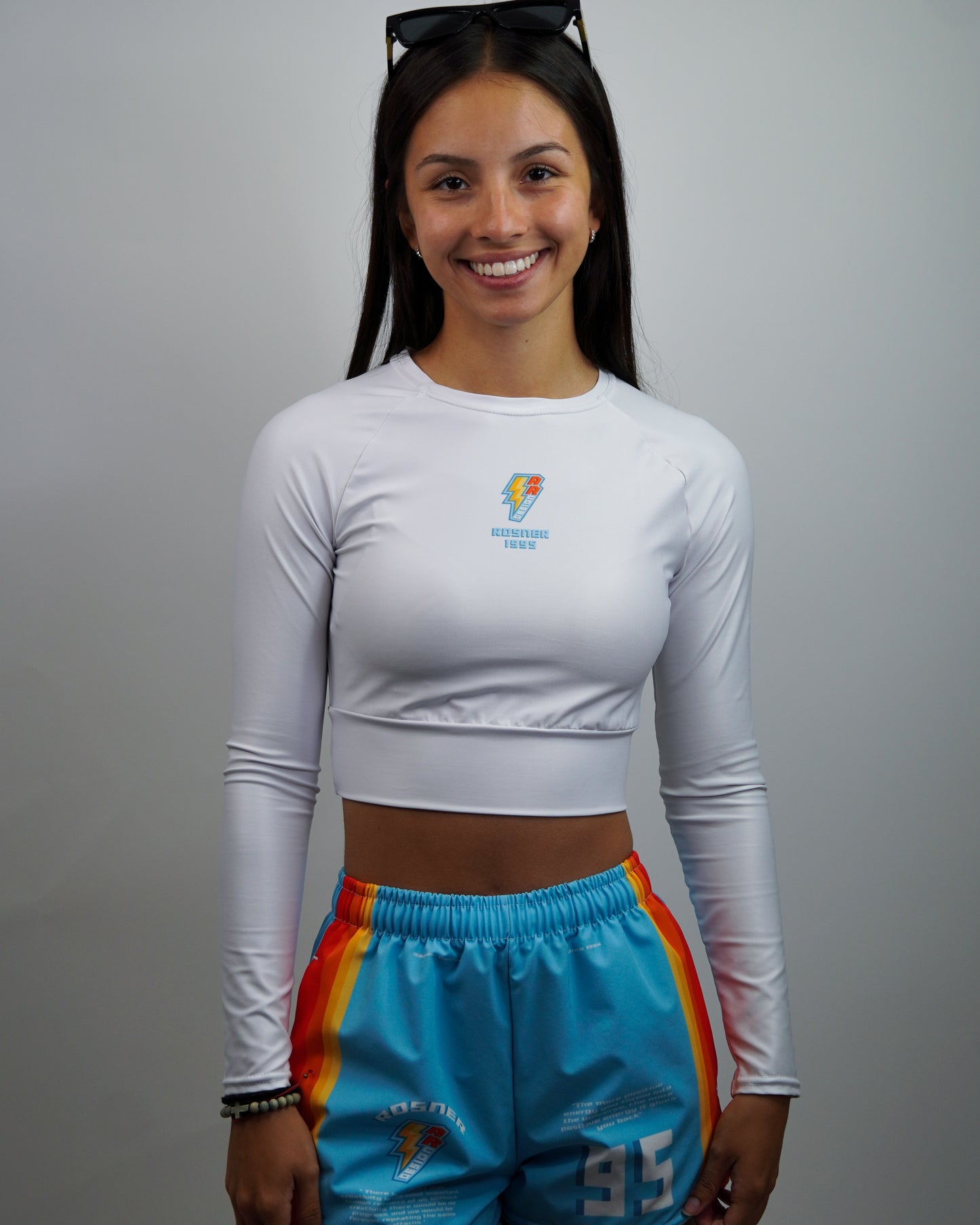 ROSNERDESIGN ® LONG-SLEEVE CROP TOP | WHITE