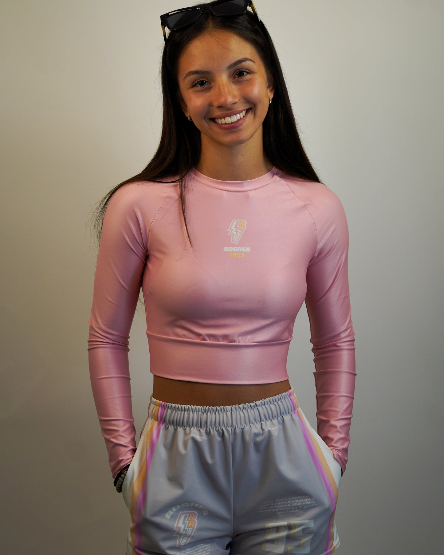 ROSNERDESIGN ® LONG-SLEEVE CROP TOP | PINK