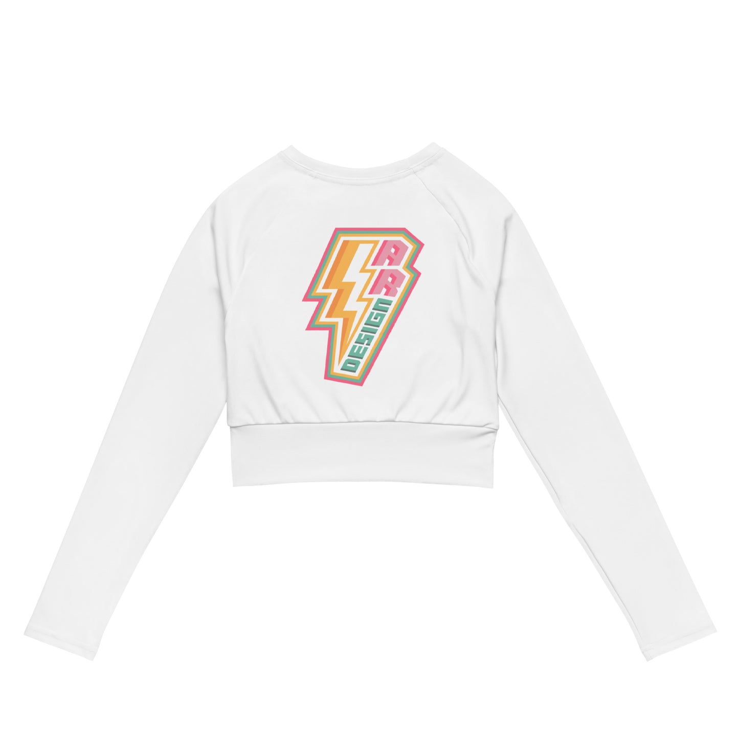 ROSNERDESIGN ® LONG-SLEEVE CROP TOP | WHITE & PINK