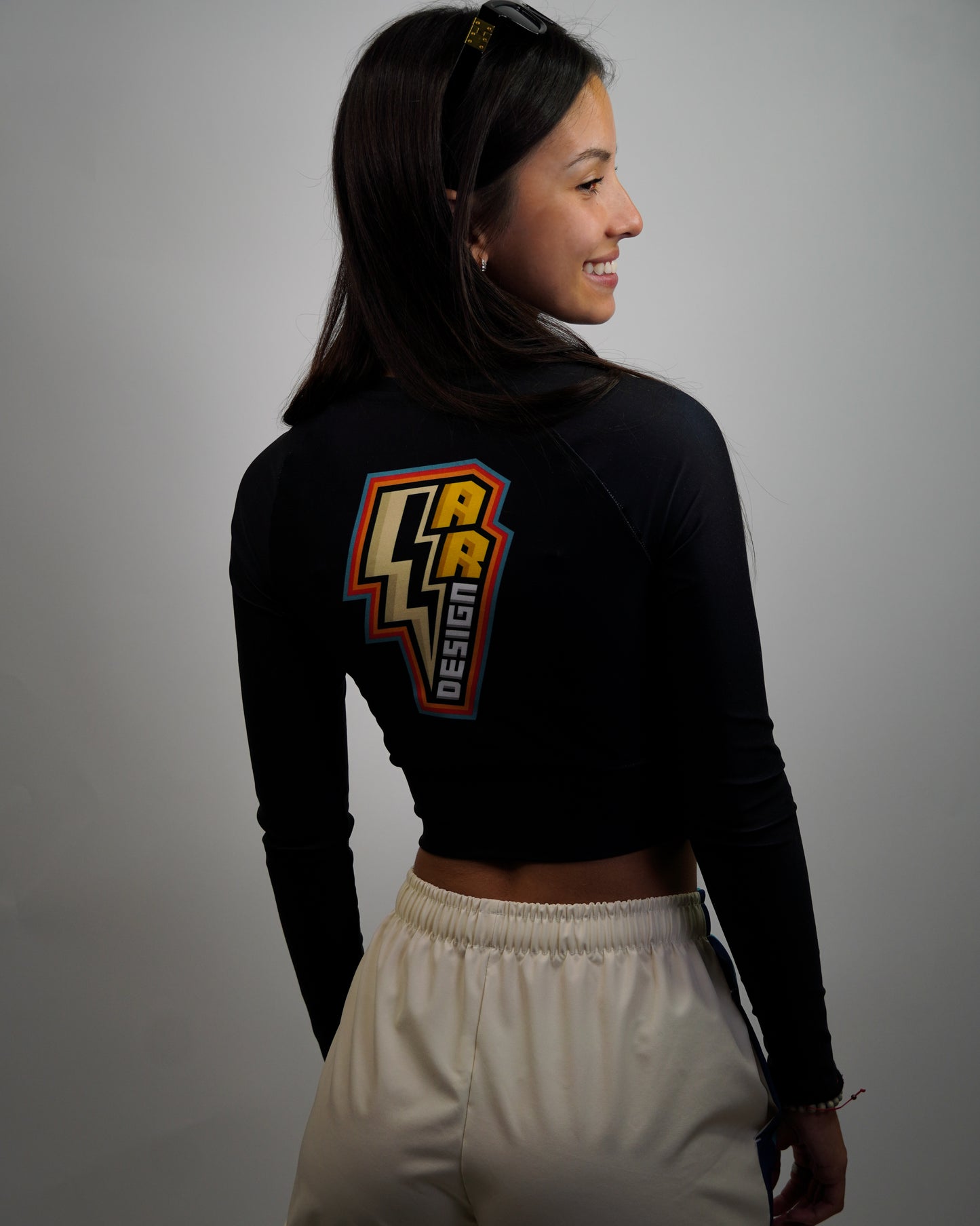 ROSNERDESIGN ® LONG-SLEEVE CROP TOP | BLACK